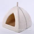 Casa grotta del letto gatto portatile per animali domestici con materasso